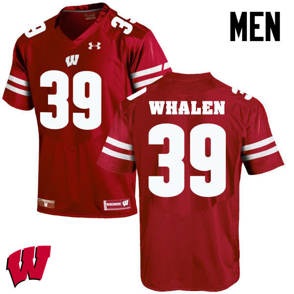 Men Winsconsin Badgers #39 Jake Whalen College Football Jerseys-Red - Click Image to Close